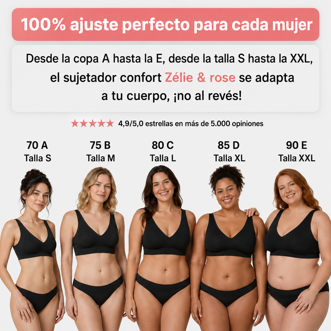 Sujetador confort Zélie & Rose, sin costuras ni aros